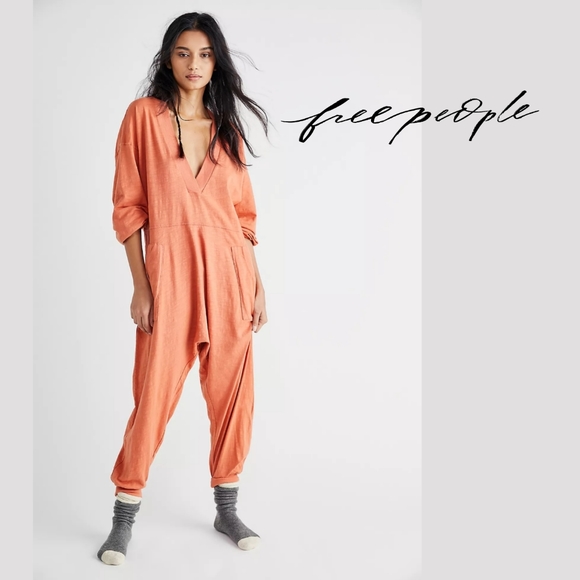 Free People Just Because Jumpsuit Onesie Sun Rust - Picture 2 of 9